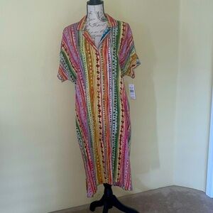 NWT Jams World Cape Candy Stripe Rayon Dress – Size Medium | Vibrant & Flowy